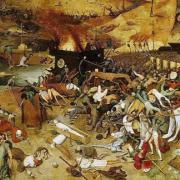 Idősb Pieter Brueghel A halál diadala című festménye a pestis tombolásáról